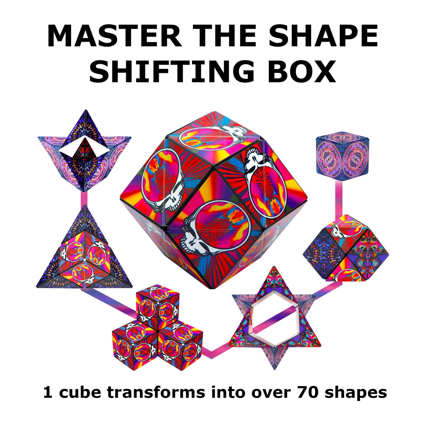 Shashibo Shape Shifting Box — Award-Winning STEM Fidget Toy with 36 Magnets | 100+ Shapes