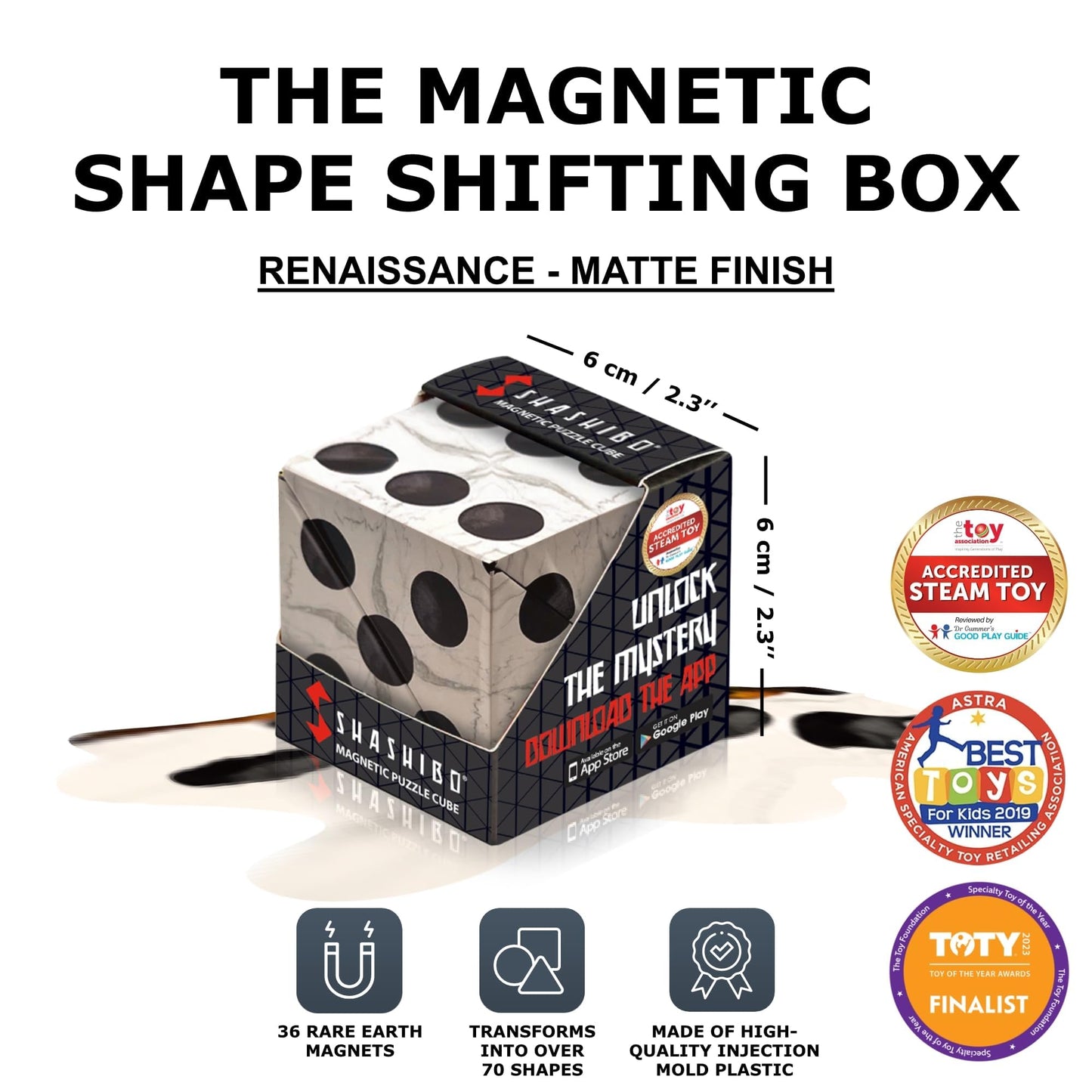Shashibo Shape Shifting Box — 100+ Shapes, Award-Winning Magnetic Cube
