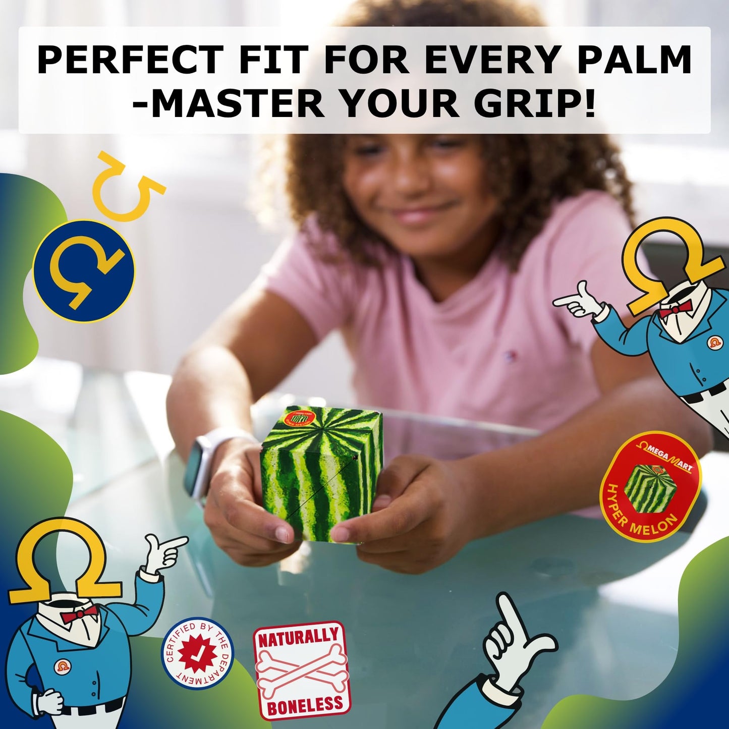 Shashibo Shape Shifting Box — Magnetic STEM Fidget Toy with 100+ Transformations (Hyper Melon)