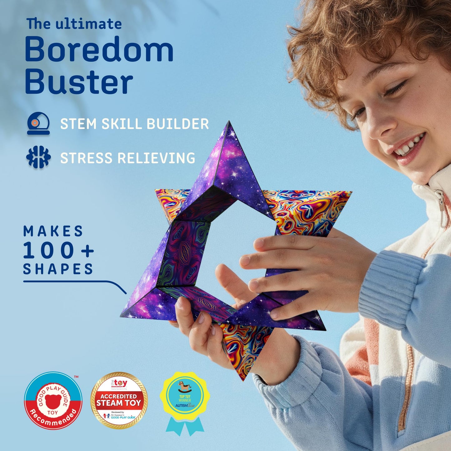 Shashibo Shape Shifting Box – 100+ Transformations, Ultra-Strong Magnets | Spaced Out Sensory STEM Toy