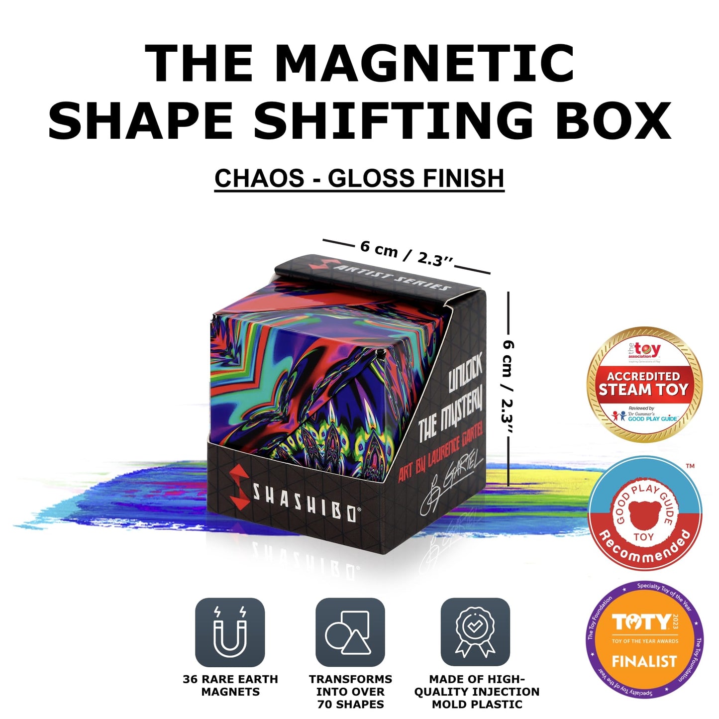 Shashibo Shape Shifting Box – Magnetic Puzzle Cube | 100+ Transformations, Award-Winning Fidget Toy