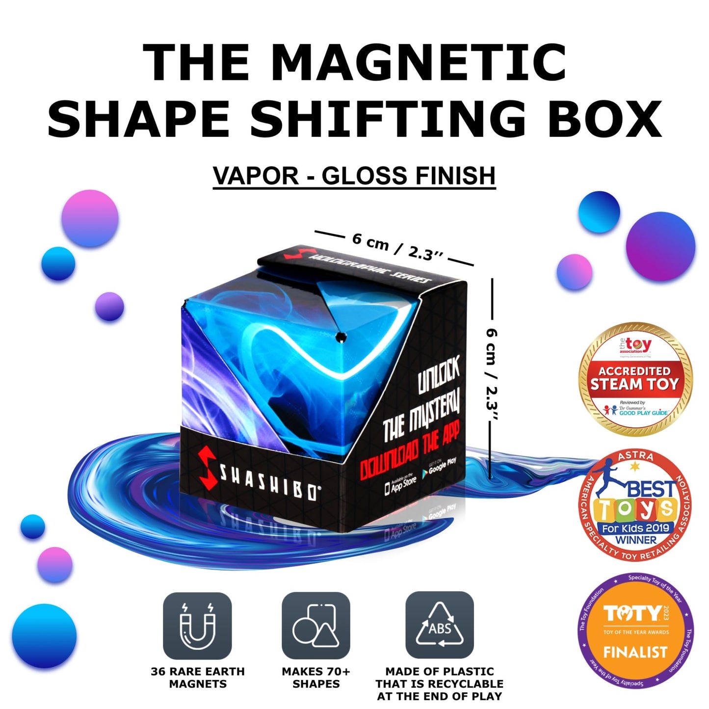 Shashibo Shape Shifting Box – Award-Winning STEM Fidget Toy with 100+ Transformations