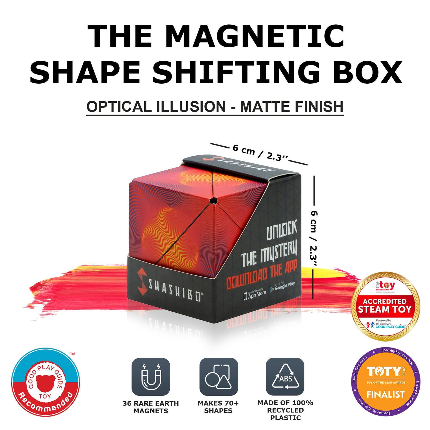 Shashibo Shape Shifting Box - Magnetic Puzzle Cube, 100+ Shapes, STEM Fidget Toy
