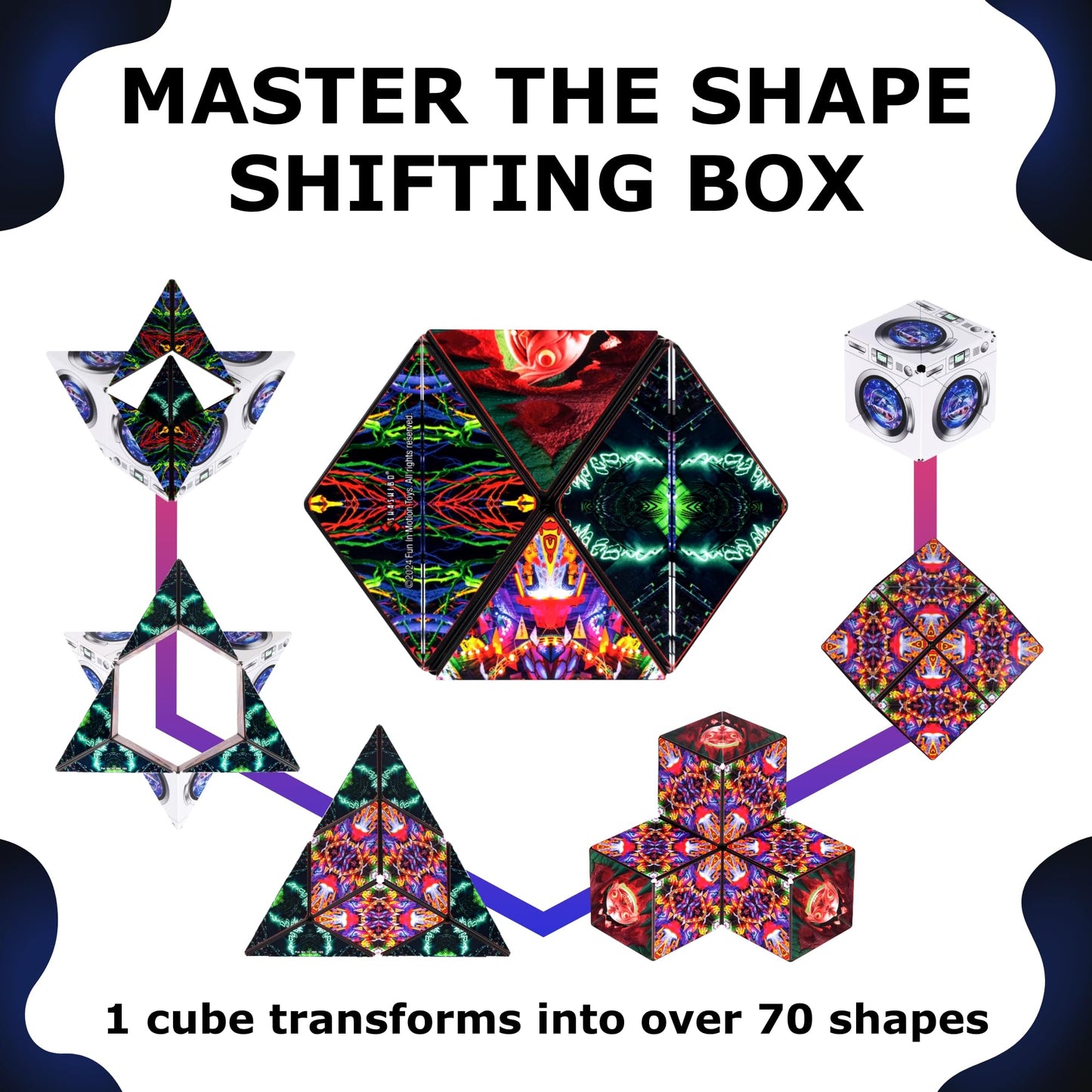 Shashibo Shape Shifting Box — 100+ Shapes, Magnetic STEM Fidget Toy