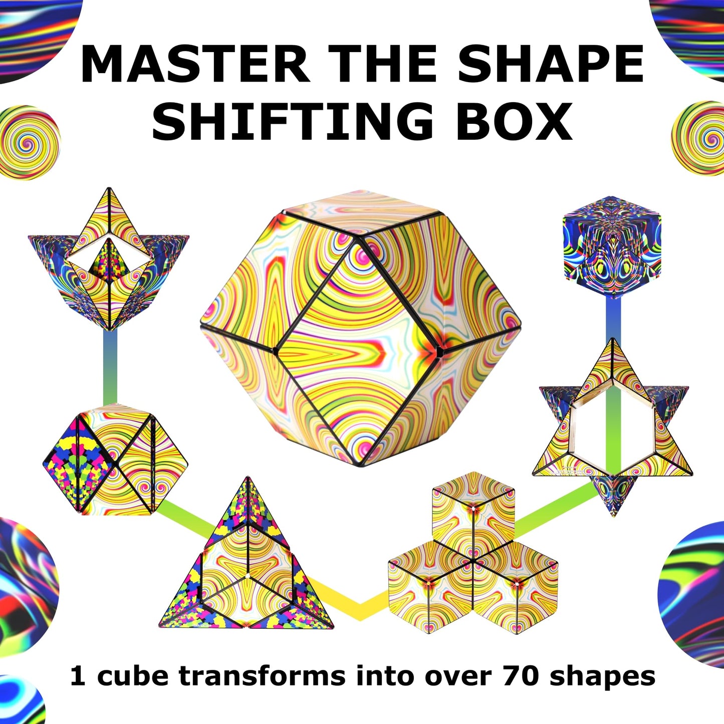 Shashibo Shape Shifting Box – Award-Winning Magnetic Puzzle Cube | 100+ Shapes