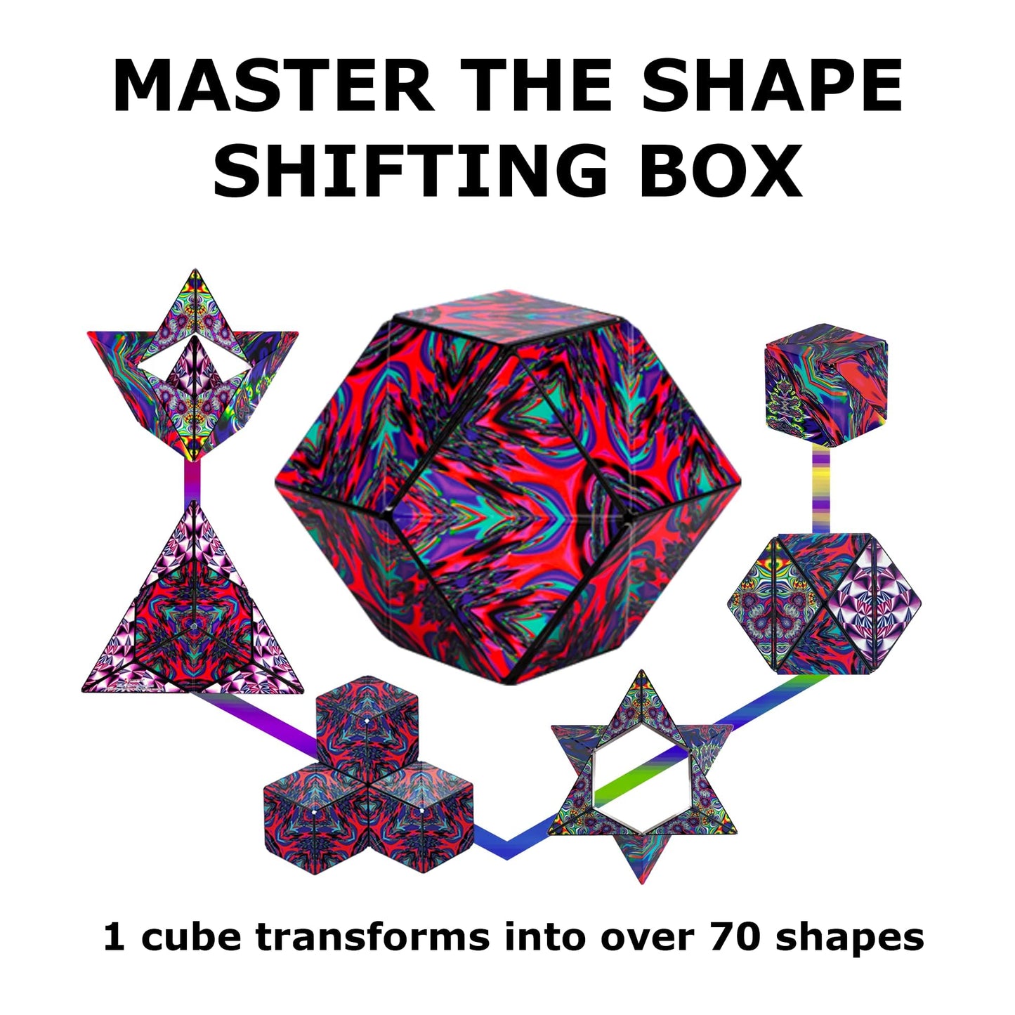Shashibo Shape Shifting Box – Magnetic Puzzle Cube | 100+ Transformations, Award-Winning Fidget Toy