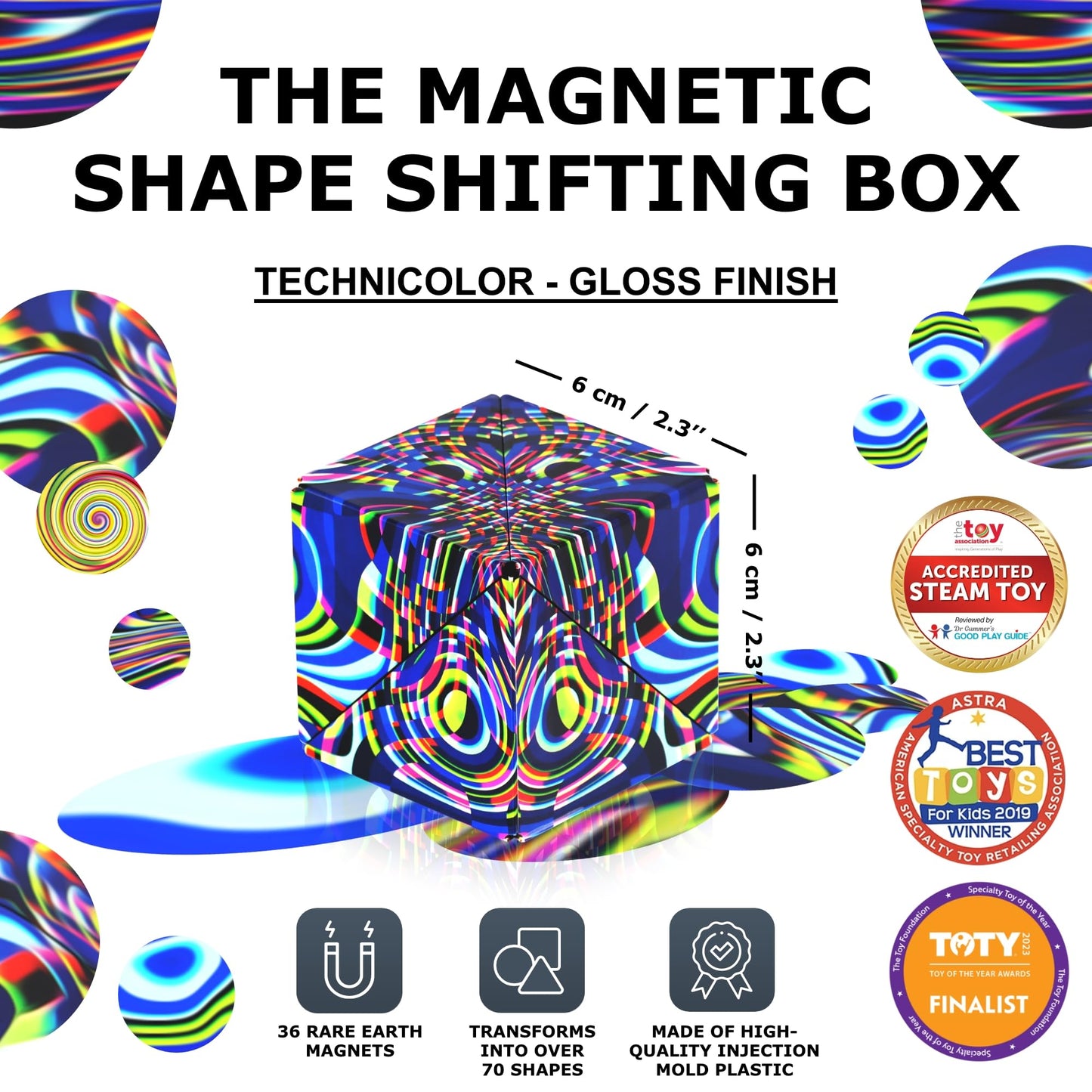 Shashibo Shape Shifting Box – Award-Winning Magnetic Puzzle Cube | 100+ Shapes