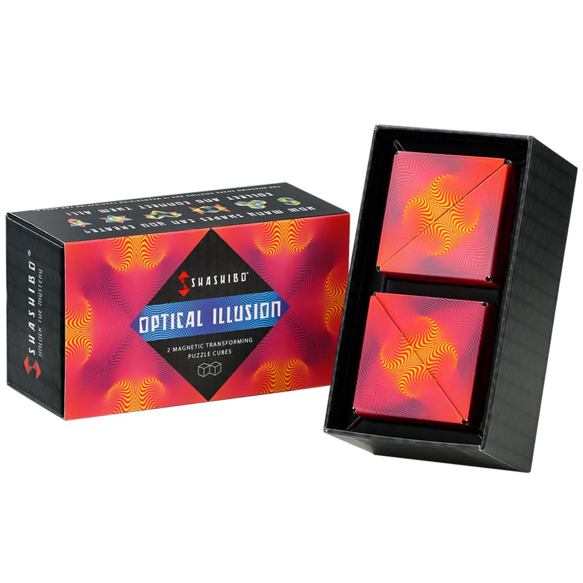 Shashibo Shape Shifting Box – 36 Magnets, 70+ Shapes, Gift Box + App