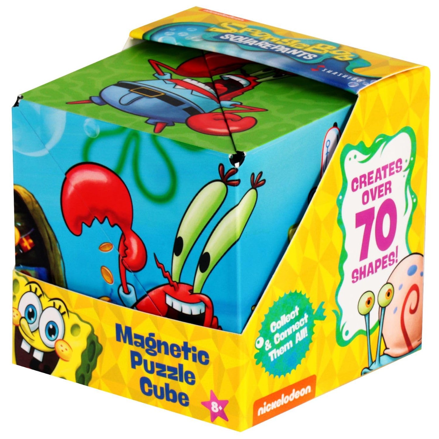 SHASHIBO SpongeBob Squarepants Shape Shifting Box — 100+ Transformations, Magnetic STEM Puzzle