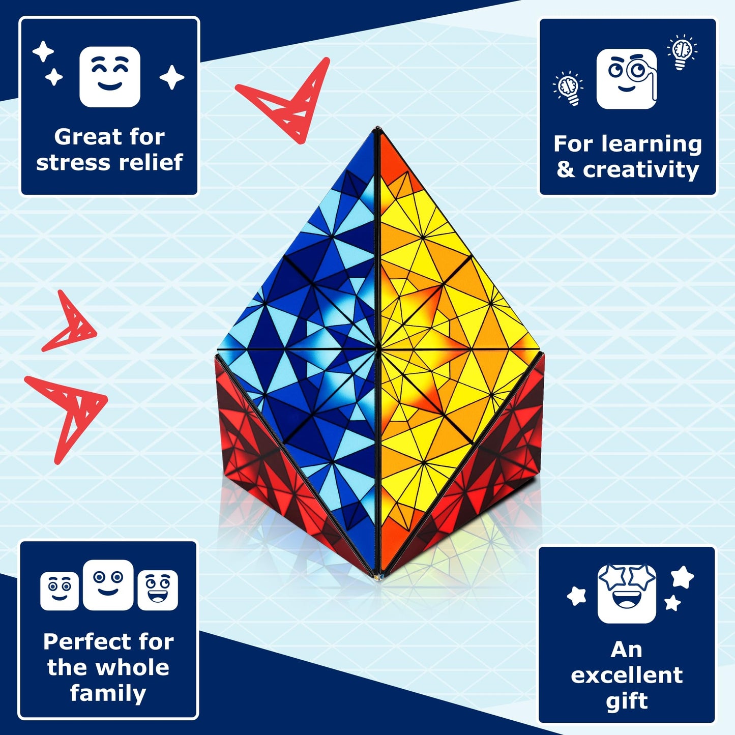 Shashibo Squared Shape Shifting Box – XL Magnetic Puzzle & Fidget Toy