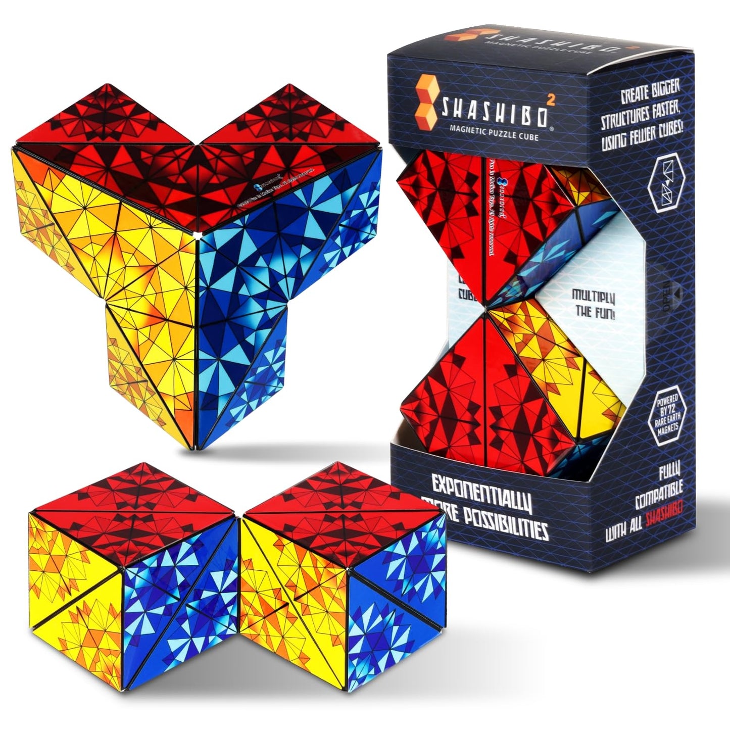Shashibo Squared Shape Shifting Box – XL Magnetic Puzzle & Fidget Toy