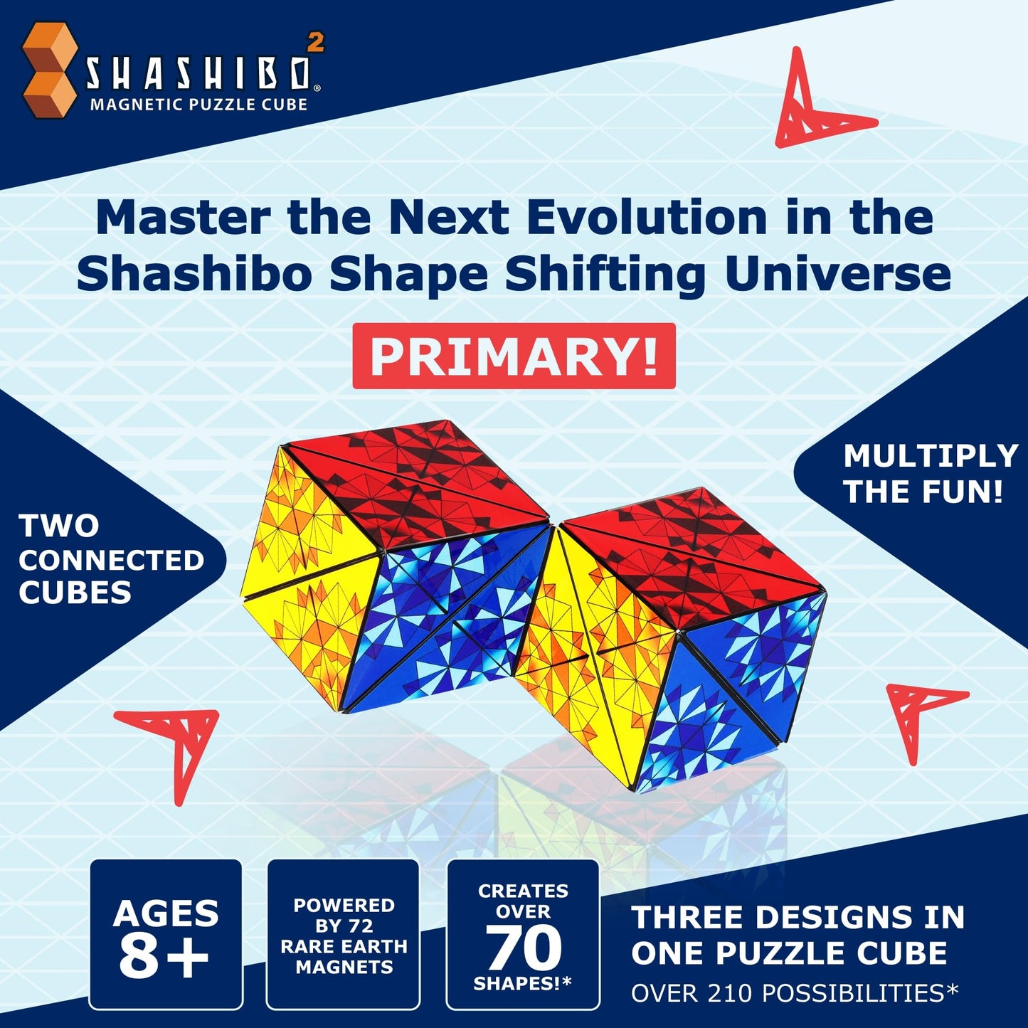 Shashibo Squared Shape Shifting Box – XL Magnetic Puzzle & Fidget Toy
