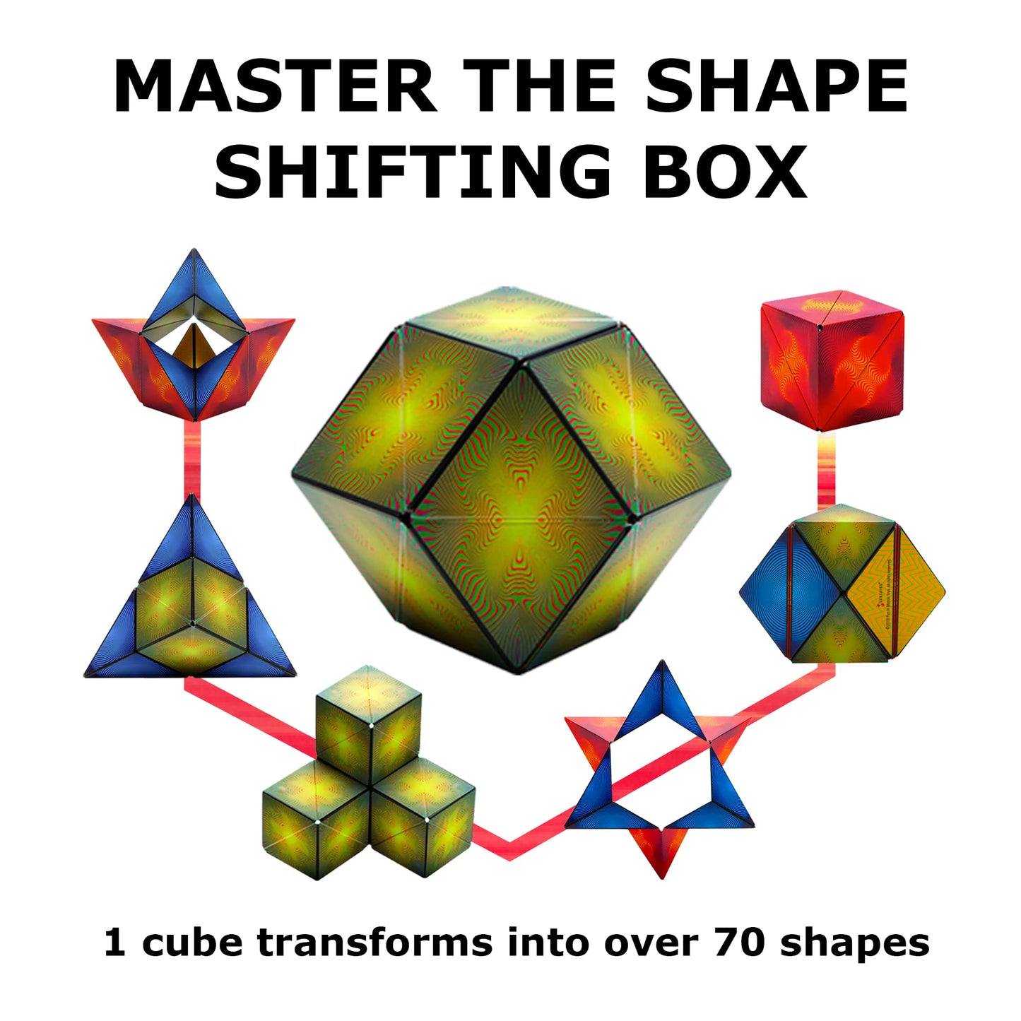 Shashibo Shape Shifting Box - Magnetic Puzzle Cube, 100+ Shapes, STEM Fidget Toy