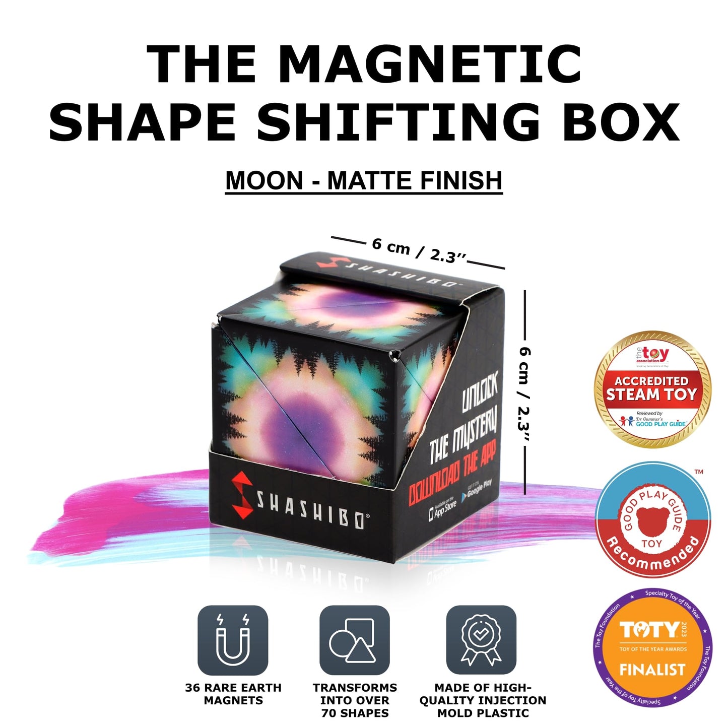 Shashibo Shape Shifting Box – Award-Winning Magnetic Puzzle Cube (Moon)