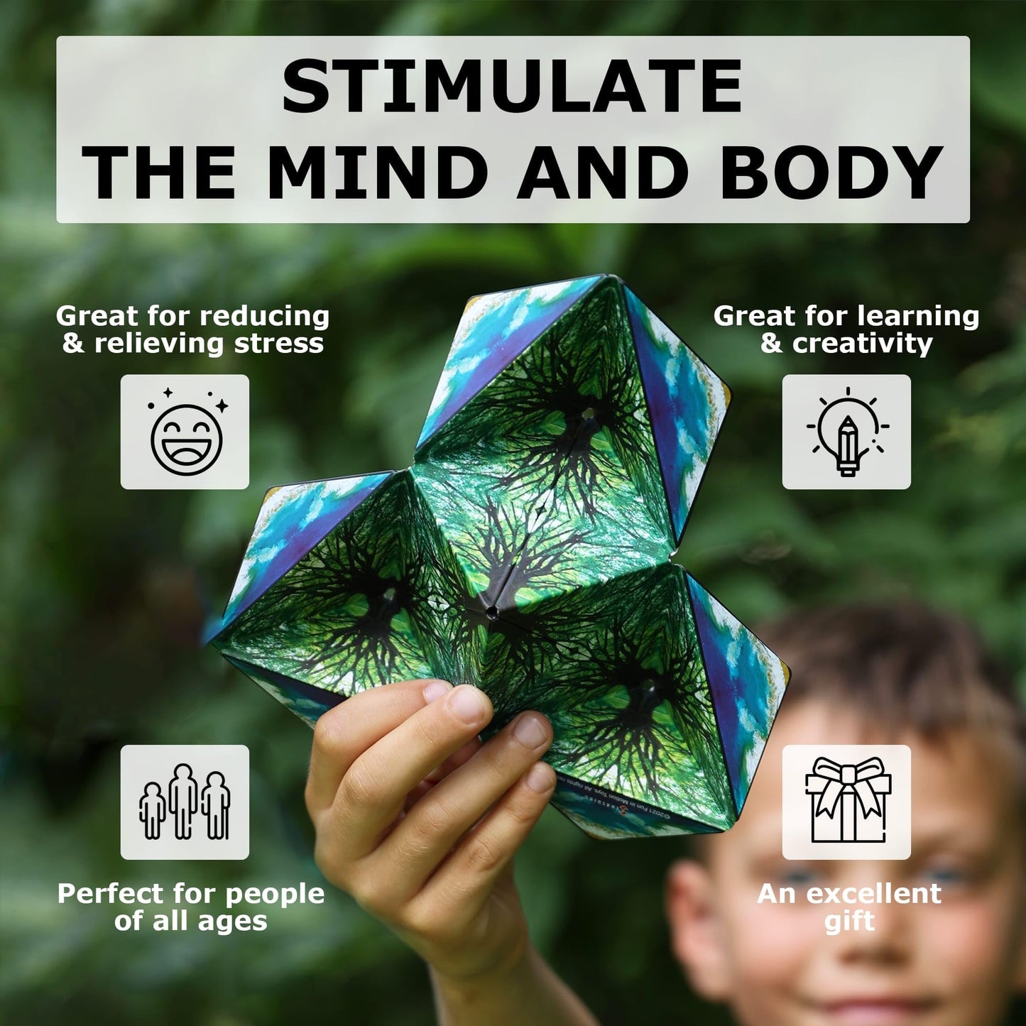 Shashibo Shape Shifting Box – 100+ Transforming Shapes, Ultra-Strong Magnets | STEM Fidget Toy (Wings)