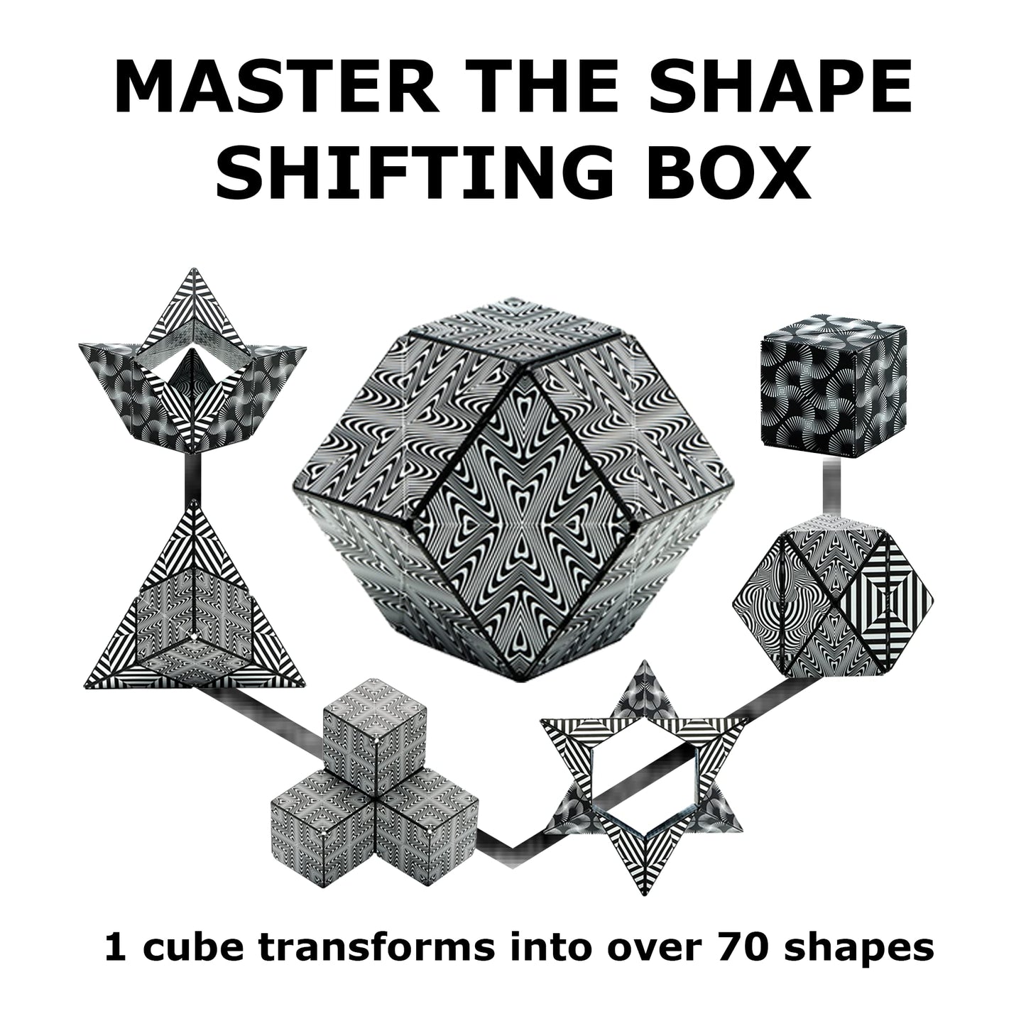 Shashibo Shape Shifting Box 2-Pack – Award-Winning Magnetic Cube with 36 Magnets, 100+ Shapes