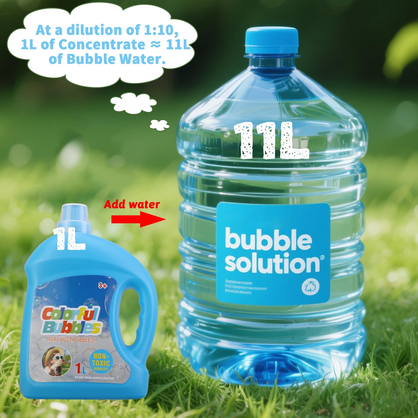 SHCKE Concentrated Bubble Solution 1 L – Refill for Bubble Machines, Giant Wands & Bubble Guns