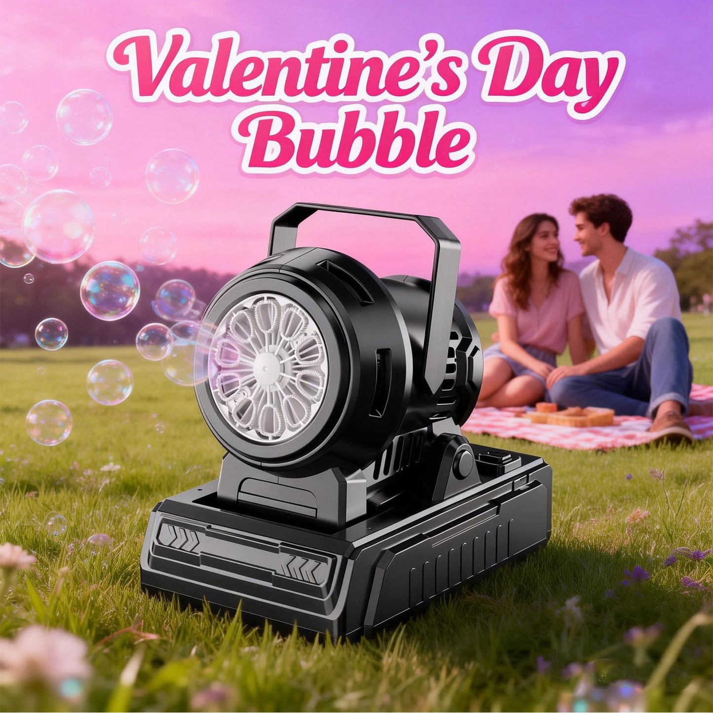 SHCKE Automatic Bubble Machine 10 Holes – Dual-Power Portable Bubble Blower