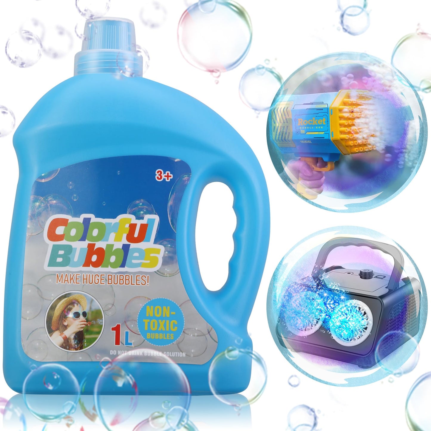 SHCKE Concentrated Bubble Solution 1 L – Refill for Bubble Machines, Giant Wands & Bubble Guns