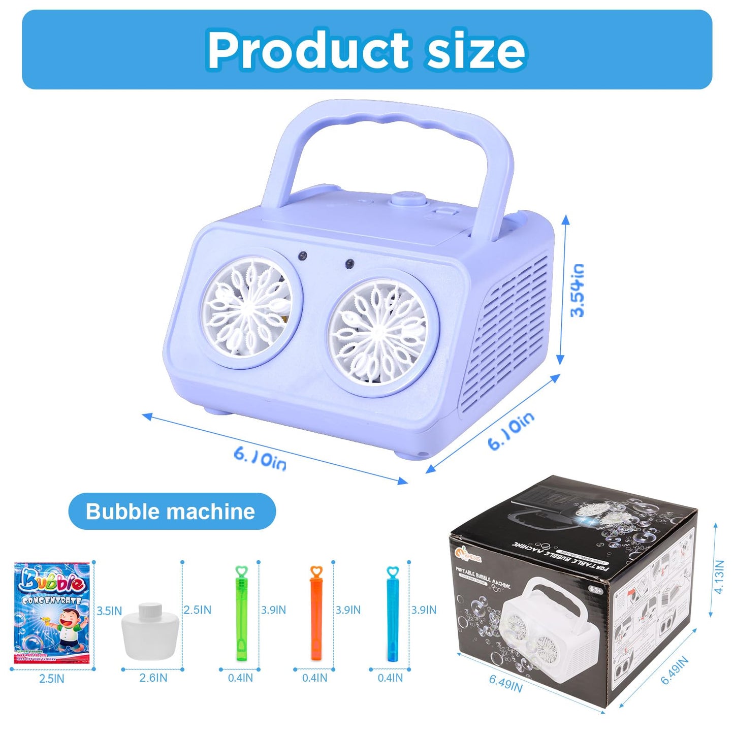 SHCKE Automatic Bubble Machine – 20000+ Bubbles/Min, Portable with 2 Fans