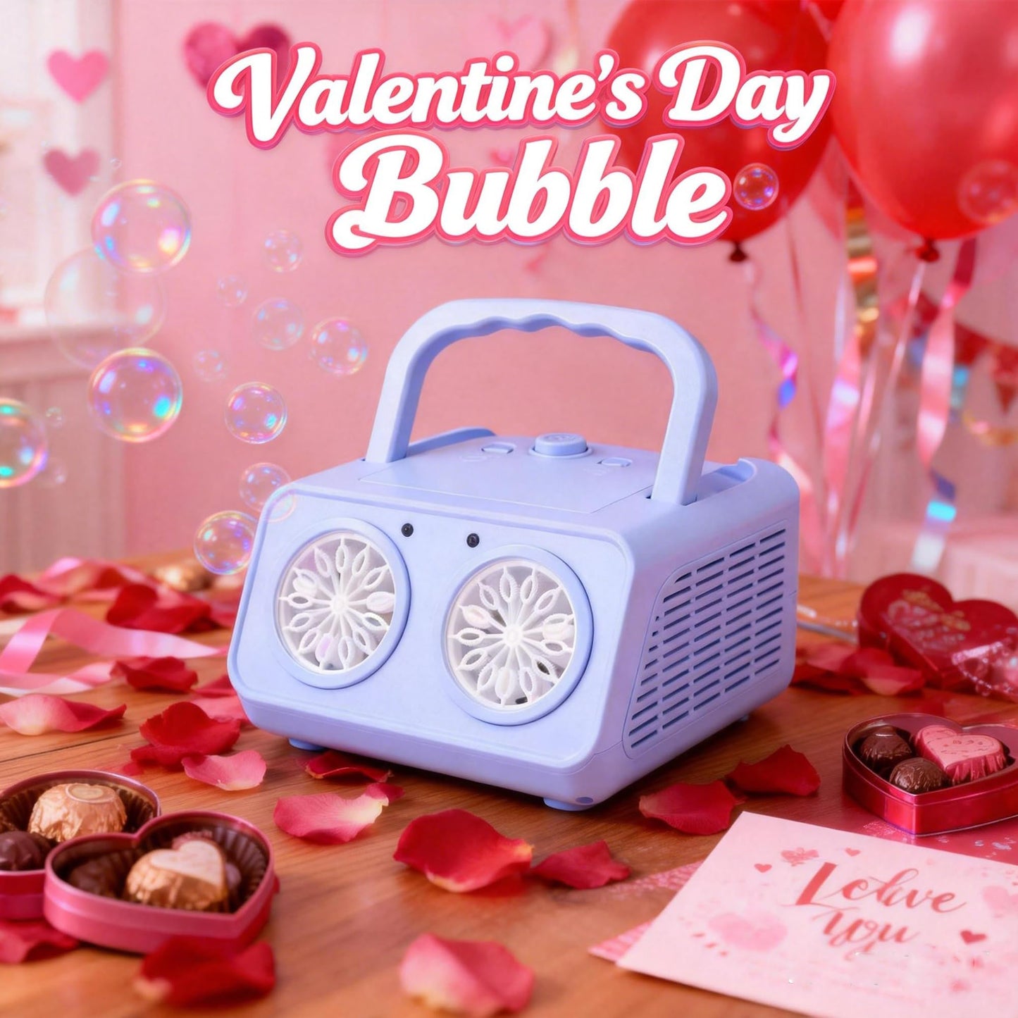SHCKE Automatic Bubble Machine – 20000+ Bubbles/Min, Portable with 2 Fans