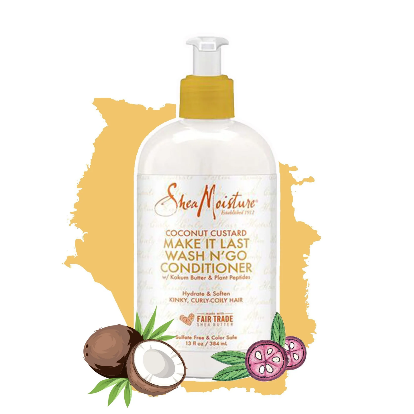 Shea Moisture Coconut Custard Wash N'Go Conditioner 13 oz / 384 ml - For Defined, Hydrated Curls