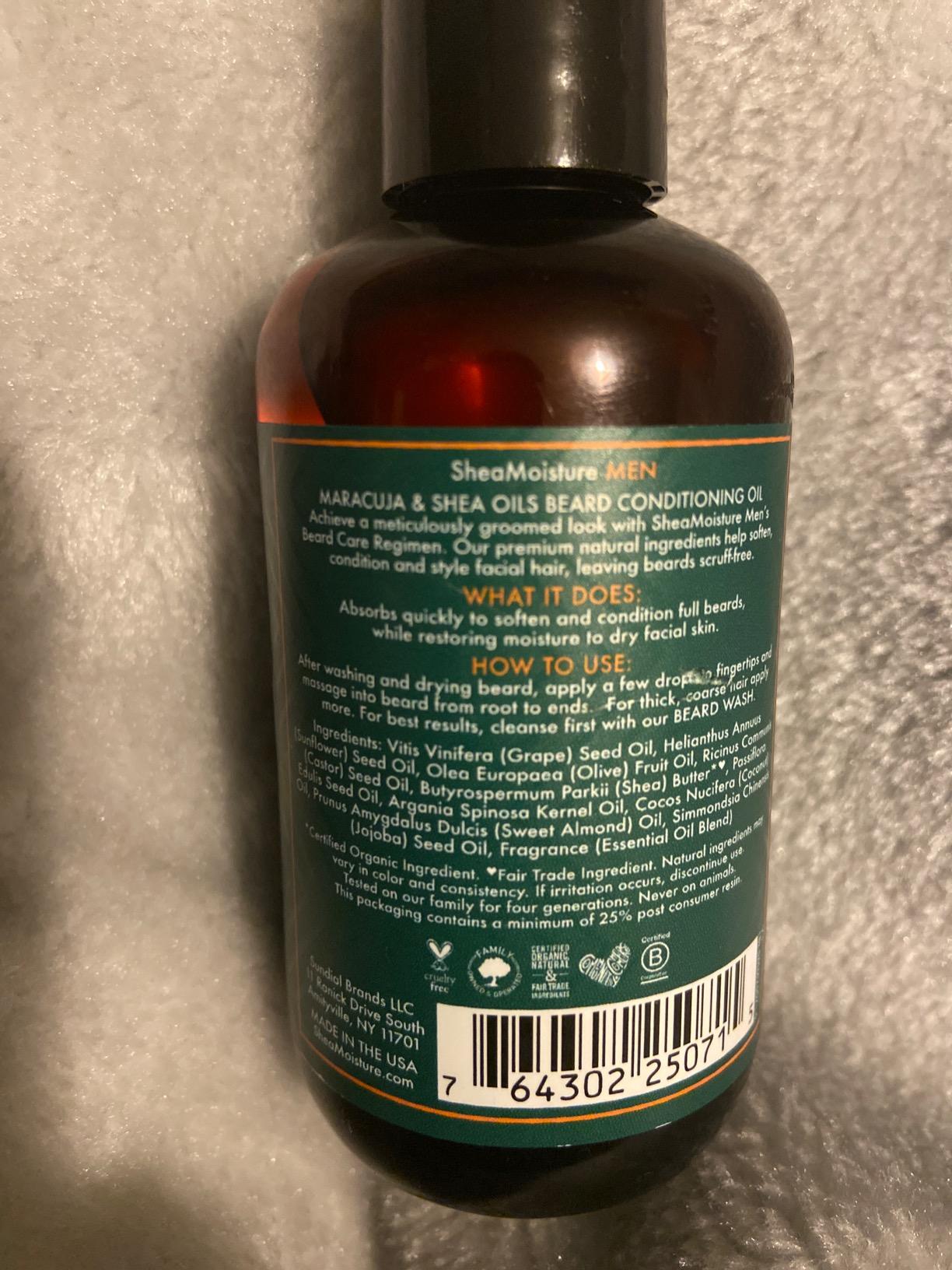 Shea Moisture Maracuja & Shea Beard Oil - Soften & Condition 3.2oz