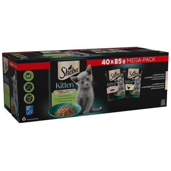 Sheba Pouch Gravy Sauce Collection Kitten Mixed  40x85g
