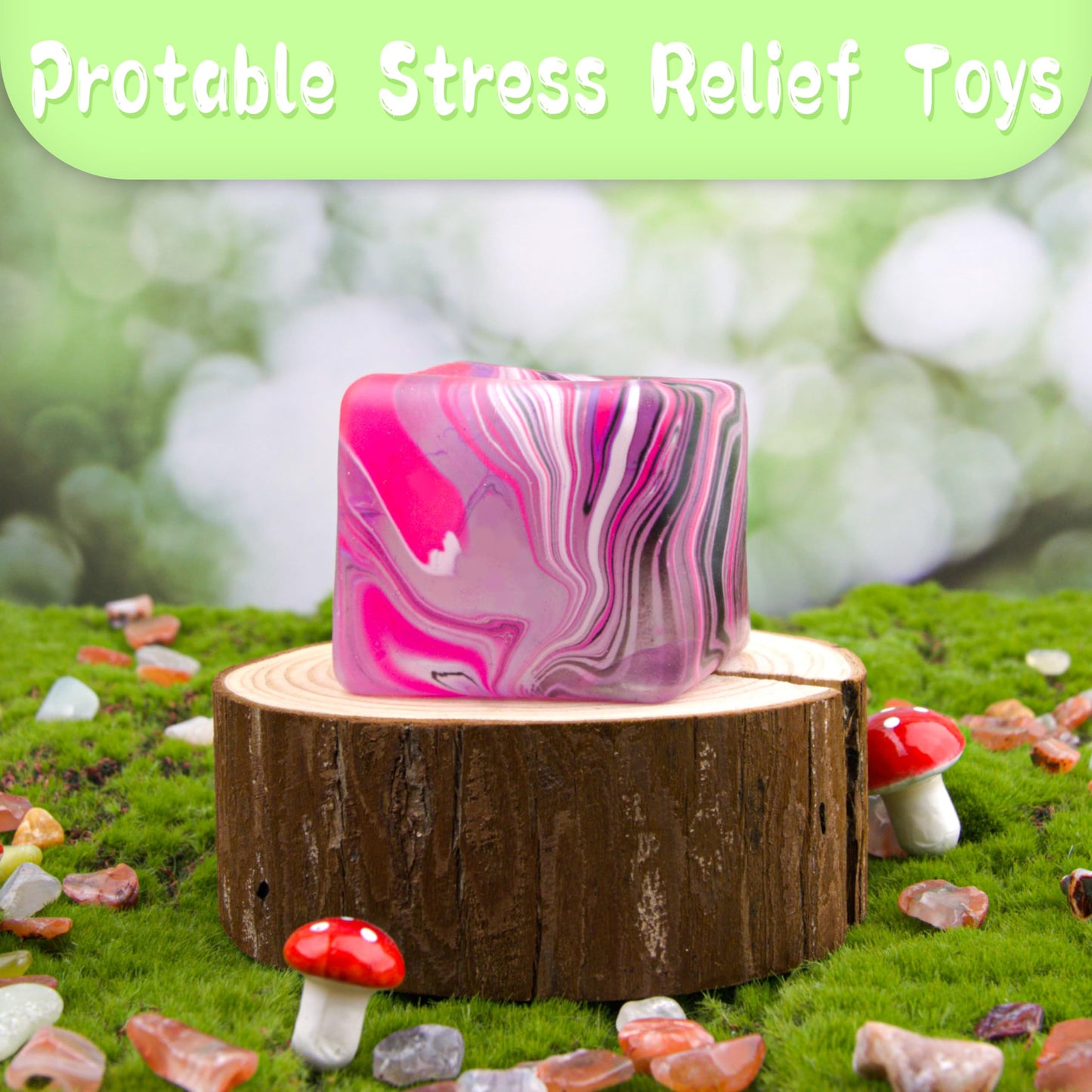 Sheenice Squishy Stress Cube – Fidget Cube Sugar Ball for Kids & Adults, Sensory Toy for Focus and Relaxation