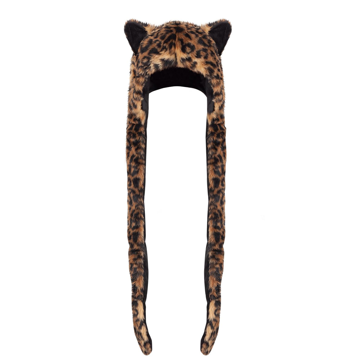 ShellKingdom Plush Leopard Hat – 3-in-1 Faux Fur Hood for Winter