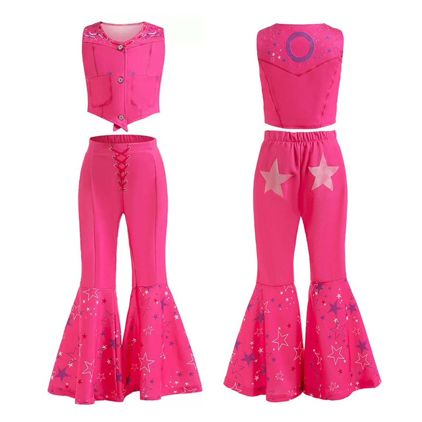 SHELOVESIT Girls Movie Doll Costume – Rose Outfit for Cosplay, Dress-Up, Halloween (120cm/5T-6T)