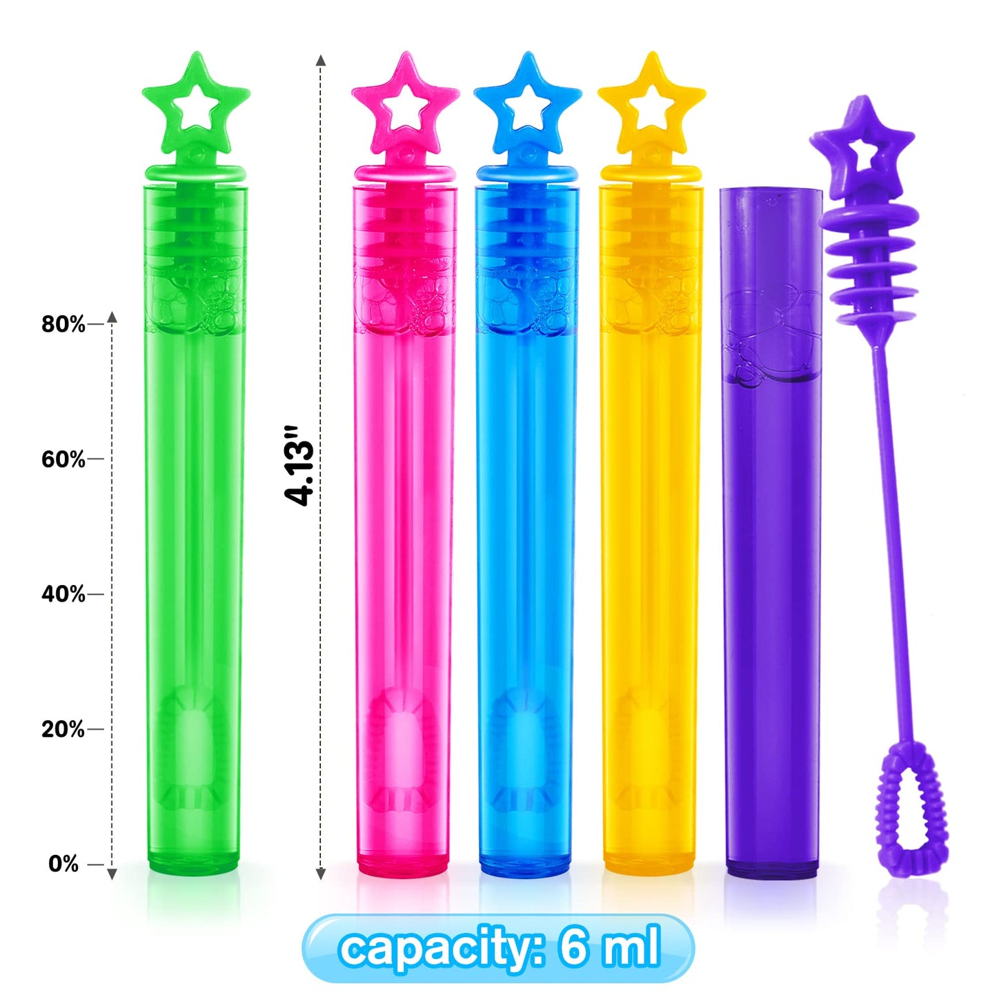 Shemira Bubble Wand – 500 Mini Wands Bulk in 10 Neon Colors