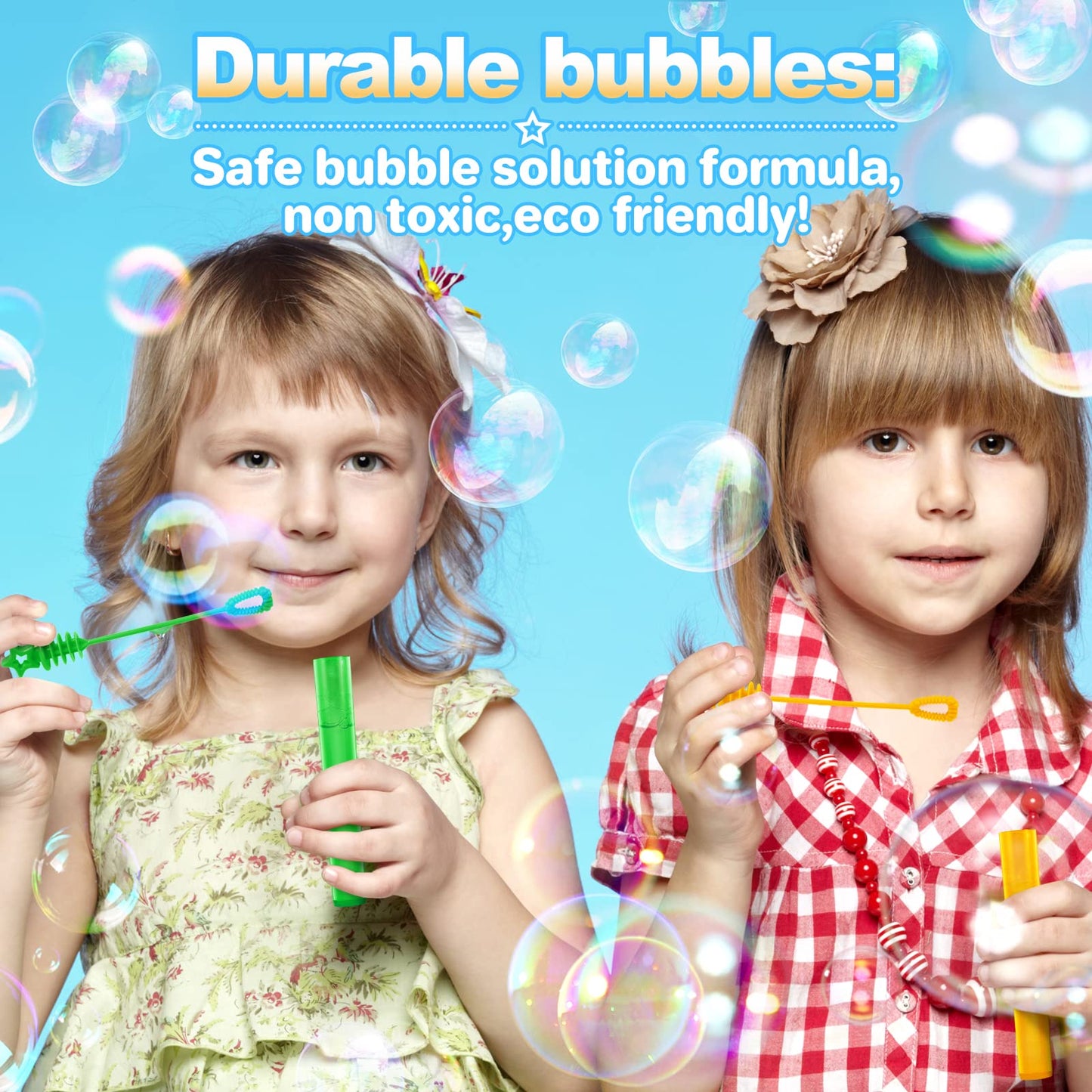 Shemira Bubble Wand Bulk – 300 Mini Neon Bubble Wands in 10 Colors | Party Favors