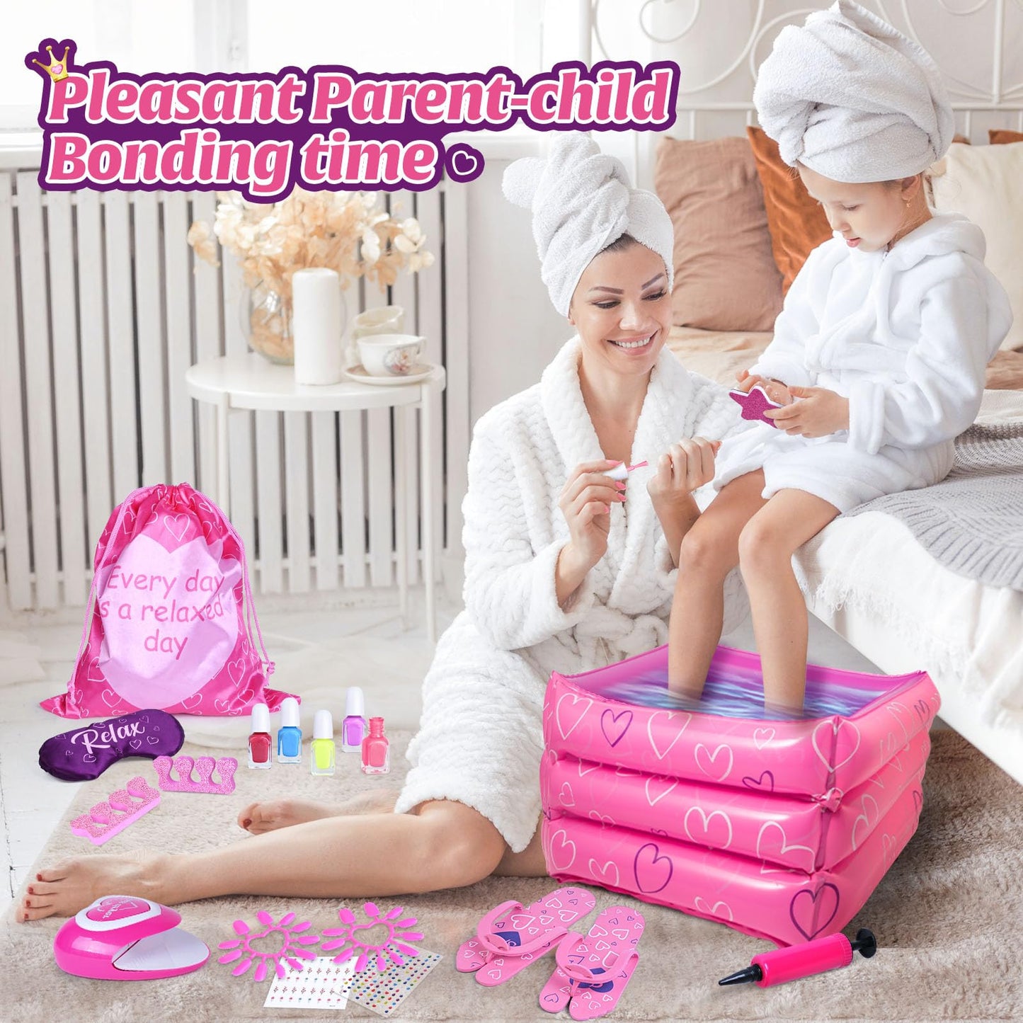 Shemira Gift Set for Girls 7-12 | At-Home Spa Day Kit with Nail Art & Pedicure Tools