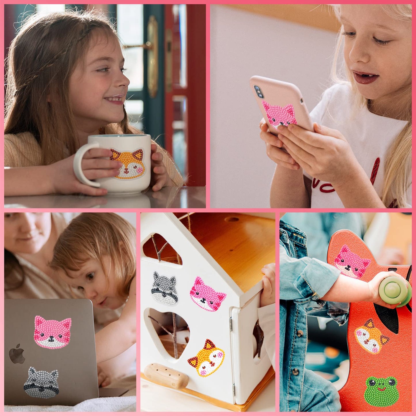 Shemira 24 Pack Valentine’s Cards with 5D Diamond Art Kit for Kids | Classroom Gift & Craft Activity