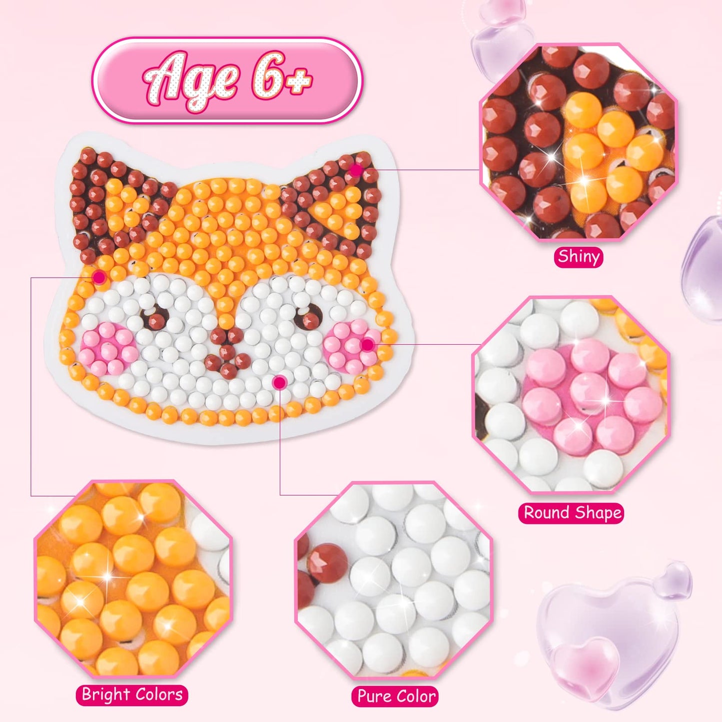 Shemira 24 Pack Valentine’s Cards with 5D Diamond Art Kit for Kids | Classroom Gift & Craft Activity