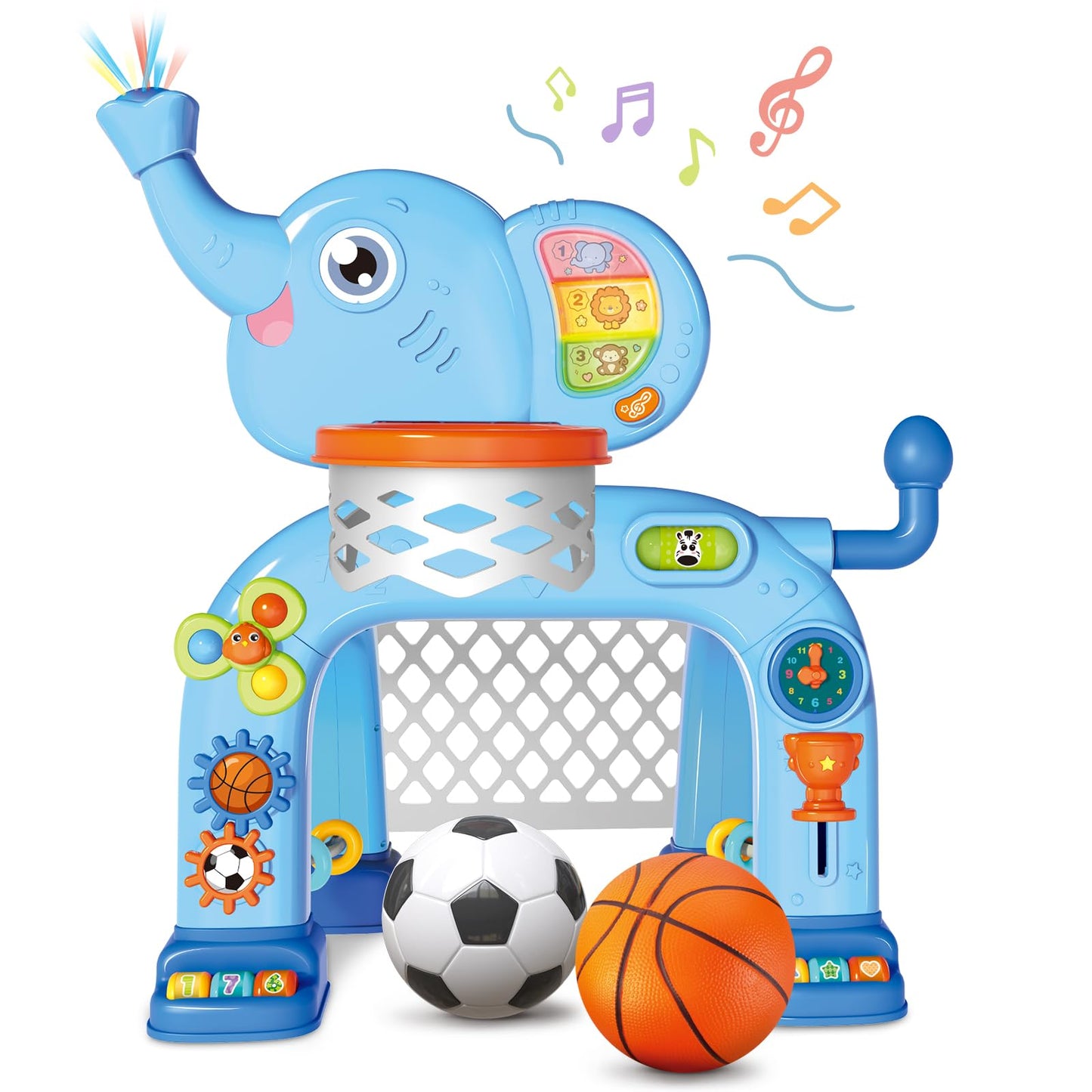 Shemira 2-in-1 Toddler Hoop & Soccer Goal | Lights & Music