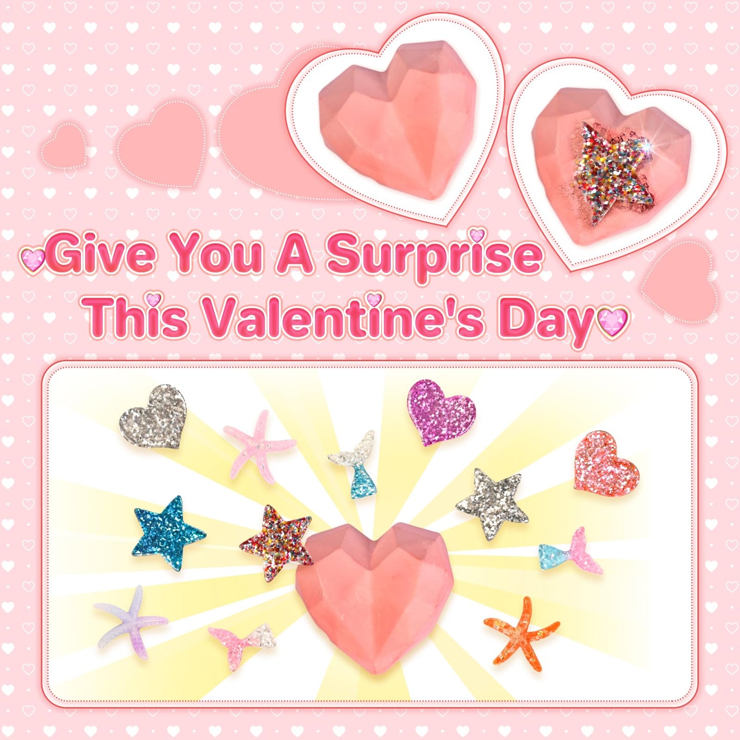 Shemira 24-Pack Valentine Cards with Plaster Digging Kits for Kids | Classroom Gift Exchange
