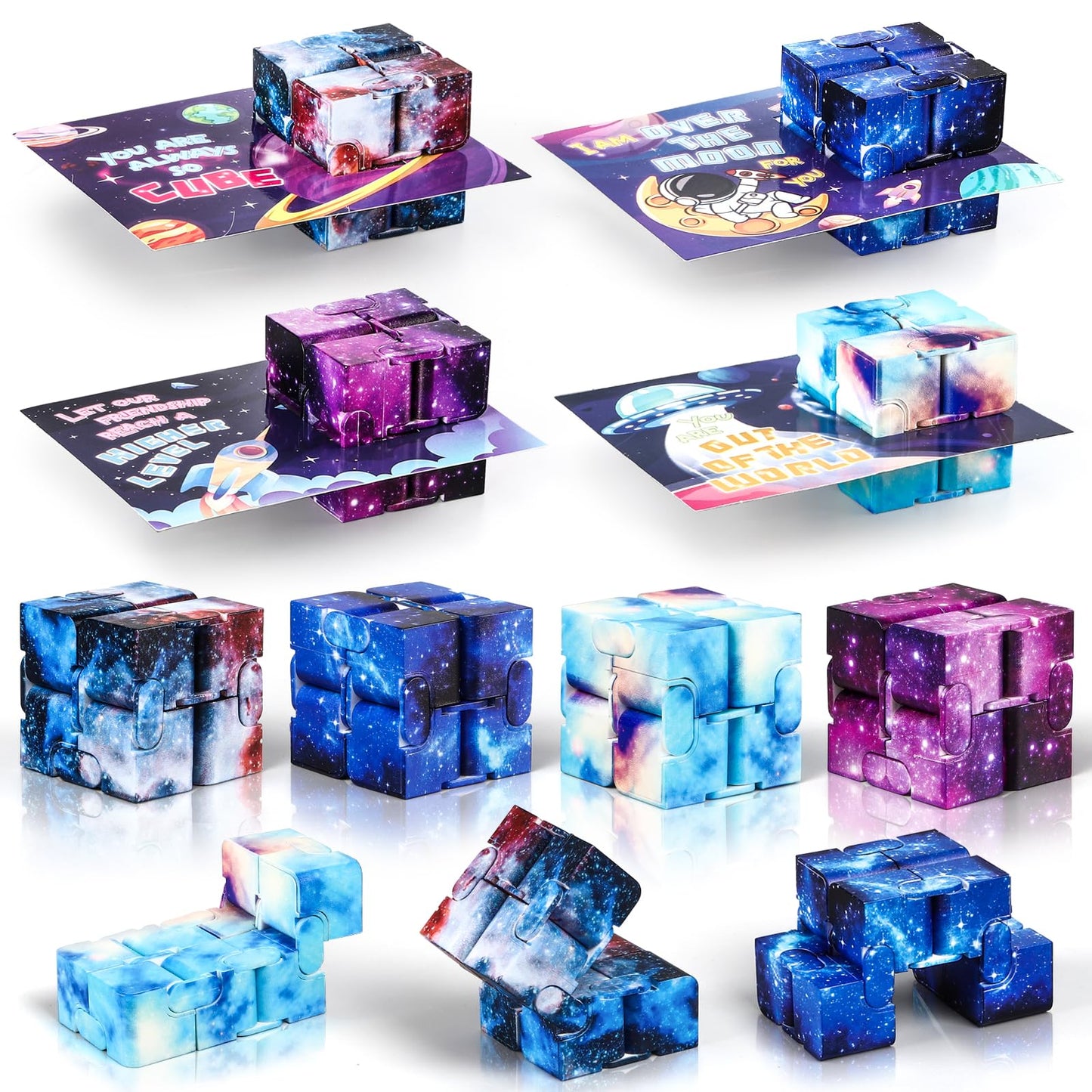 Shemira 24-Pack Valentine Cards for Kids with Fidget Cube Toys | Classroom Exchange & Party Favors Bulk
