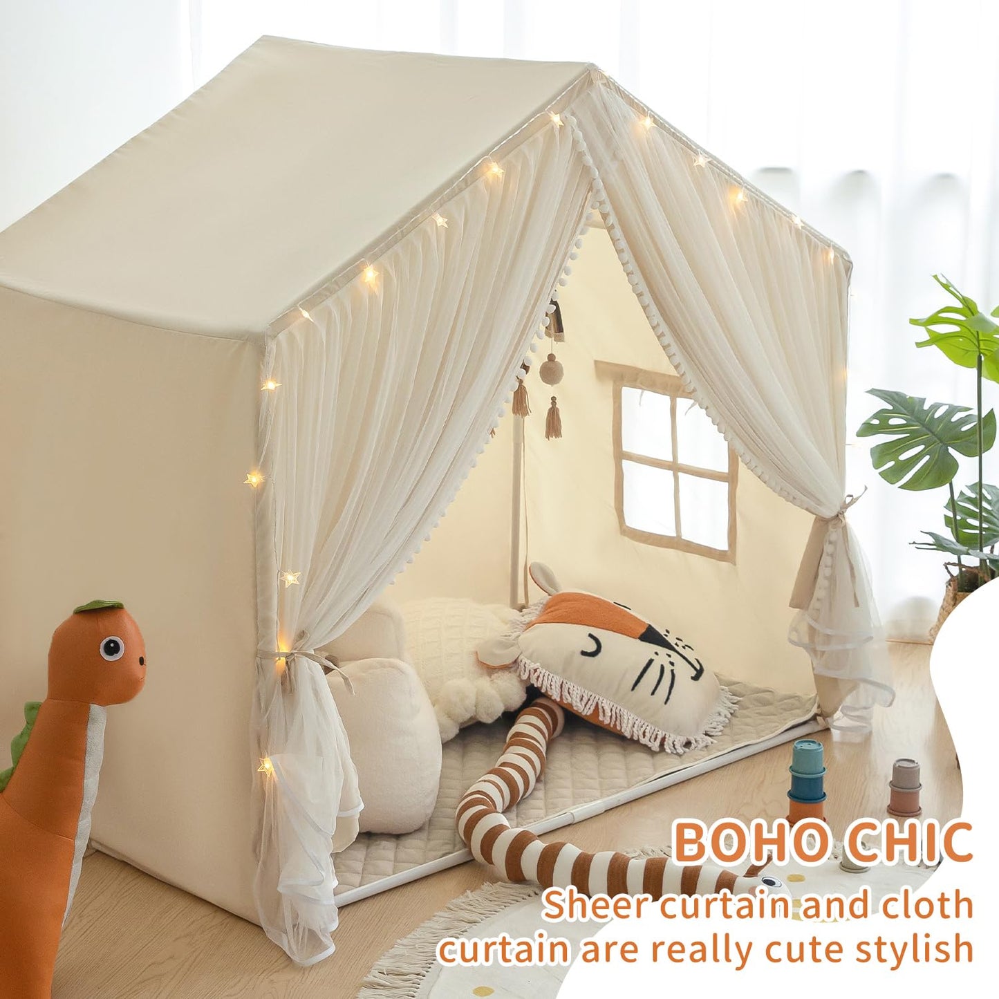 Sherilyn Kids Play Tent with Padded Mat – Large Indoor Princess Castle Playhouse
