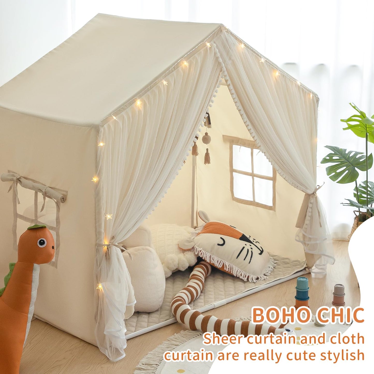 Sherilyn Kids Play Tent with Padded Mat – Large Indoor Princess Castle Playhouse