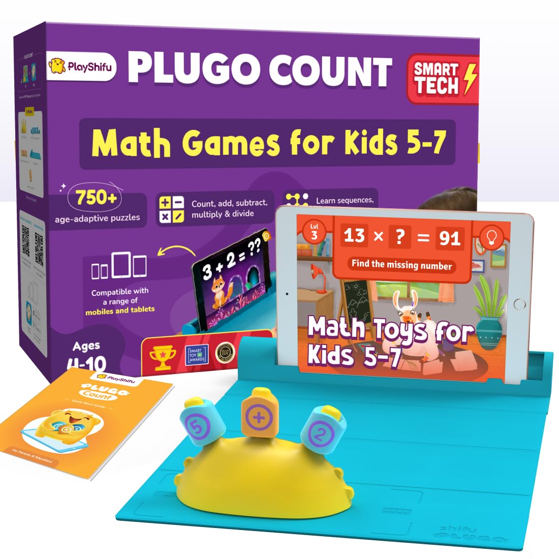 Shifu PlayShifu Plugo Count – Math Games for Kids 5–7 | AR STEM Kit with Numbers & Operators