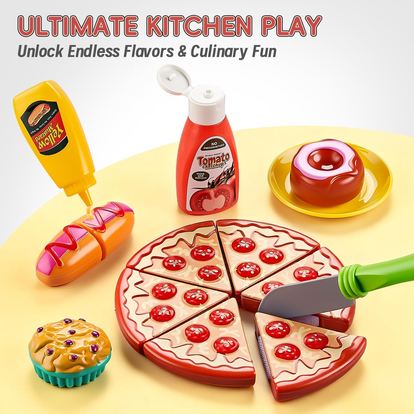 Shimirth Play Kitchen Accessories - Large Stainless Steel Toddler Cooking Set (63-Piece) | Realistic Pretend Play for Kids