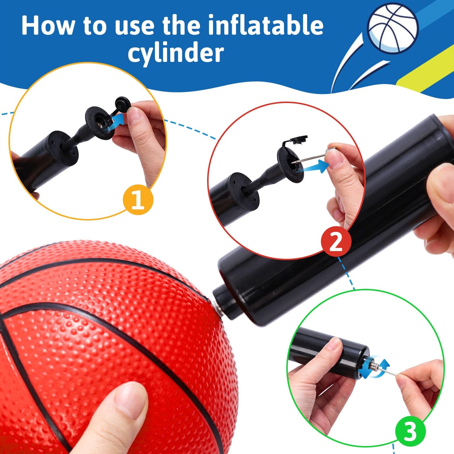Shindel Mini Basketballs 6-Pack (6.3 in) with Pump – Indoor, Outdoor & Pool Play