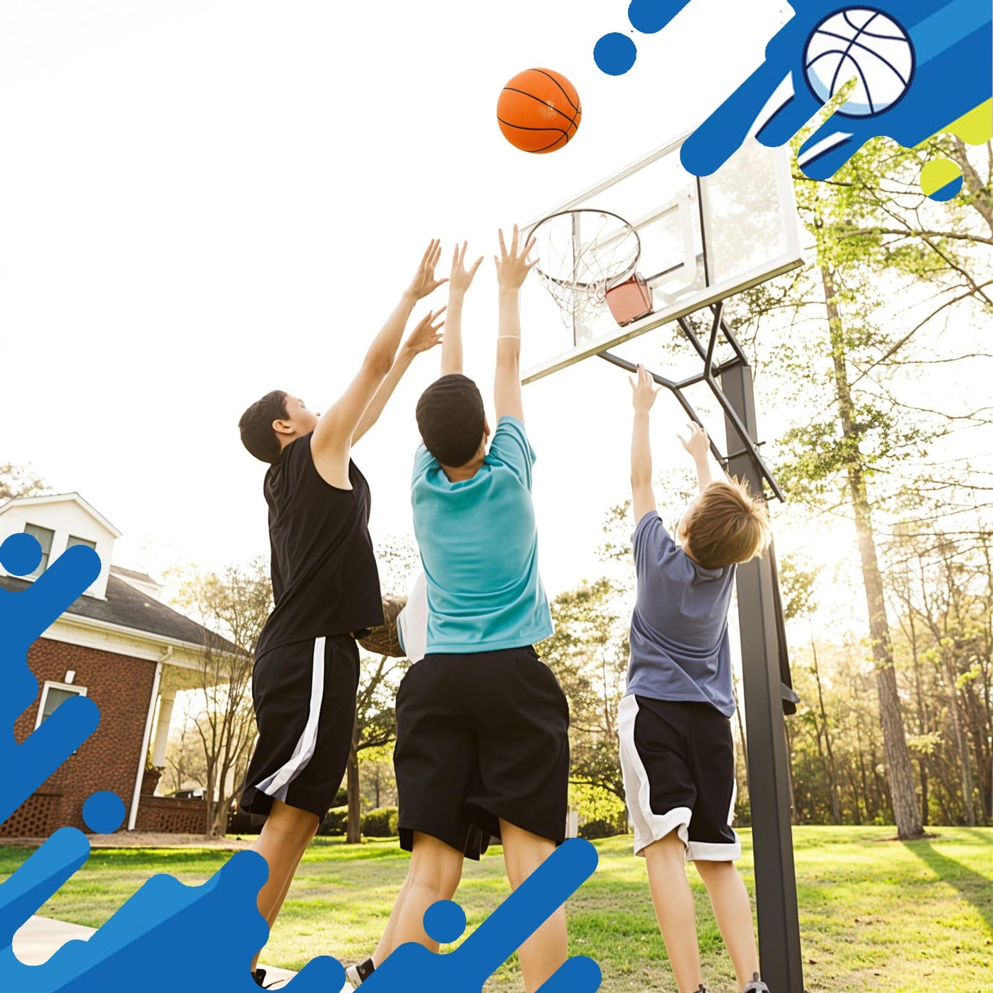 Shindel Mini Basketballs 6-Pack (6.3 in) with Pump – Indoor, Outdoor & Pool Play