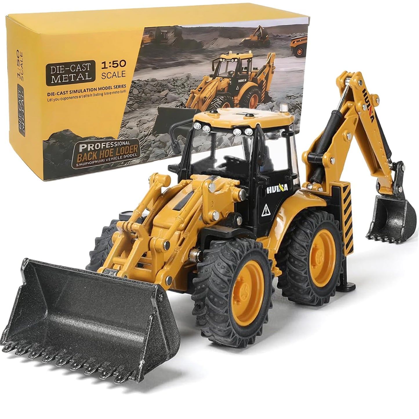 SHINESIGNAL Excavator Backhoe Toys – 1/50 Die-Cast Metal Construction Vehicle for Kids