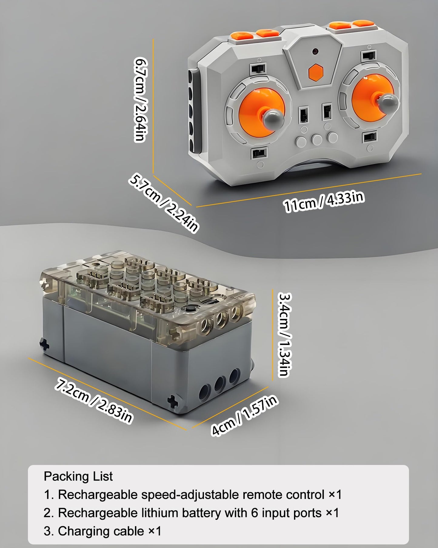 SHINTACRY Power Functions RC Kit | 6-Channel Remote, Rechargeable Battery Box, Programmable MOC