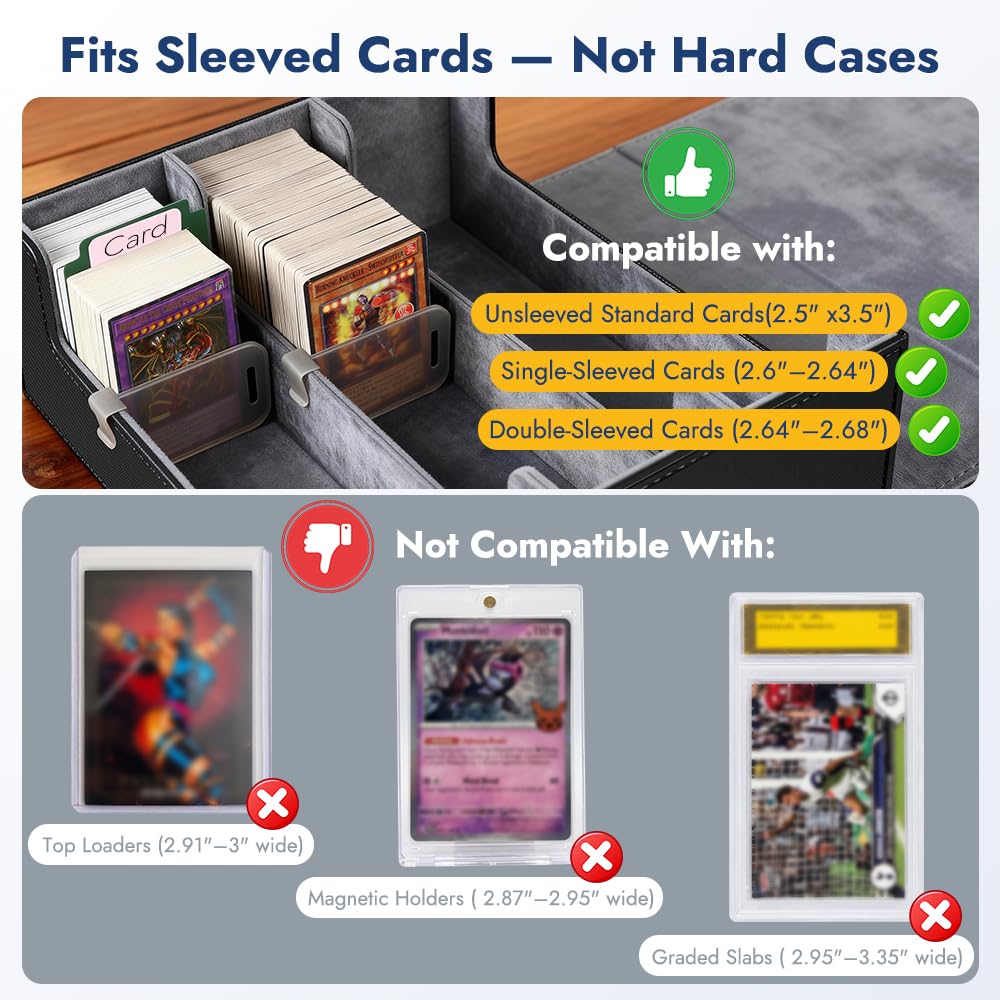 Shintop Card Storage Box – 1800+ Cards, Magnetic Closure, 24 Dividers, 30 Labels, 3 Supports