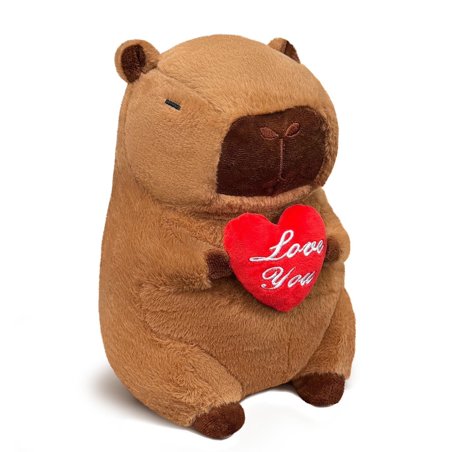 SHINUOER 12-Inch Capybara Plush with Red Heart – Cute Valentine’s Day Gift & Decor