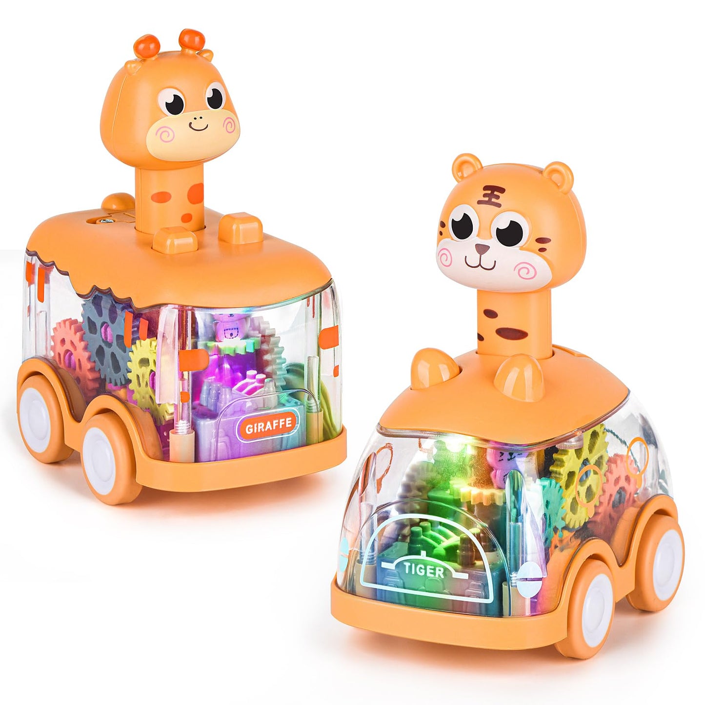 ShinySong Press and Go Baby Toy Cars – Giraffe & Tiger Lights